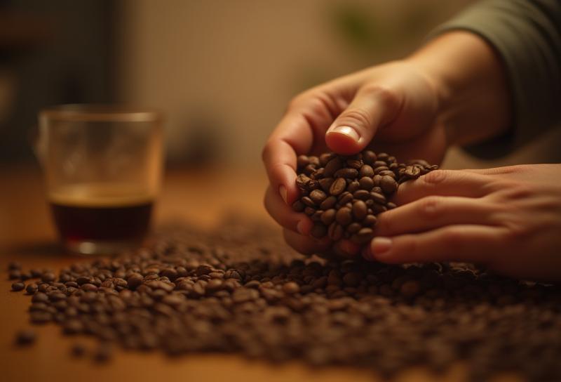 Photo showing steps of coffee preparation, representing the entry process
